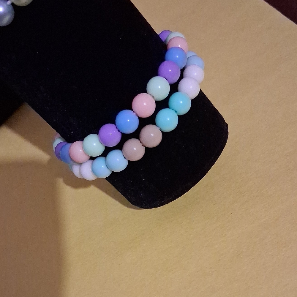 Pastel Beaded Bracelet Set